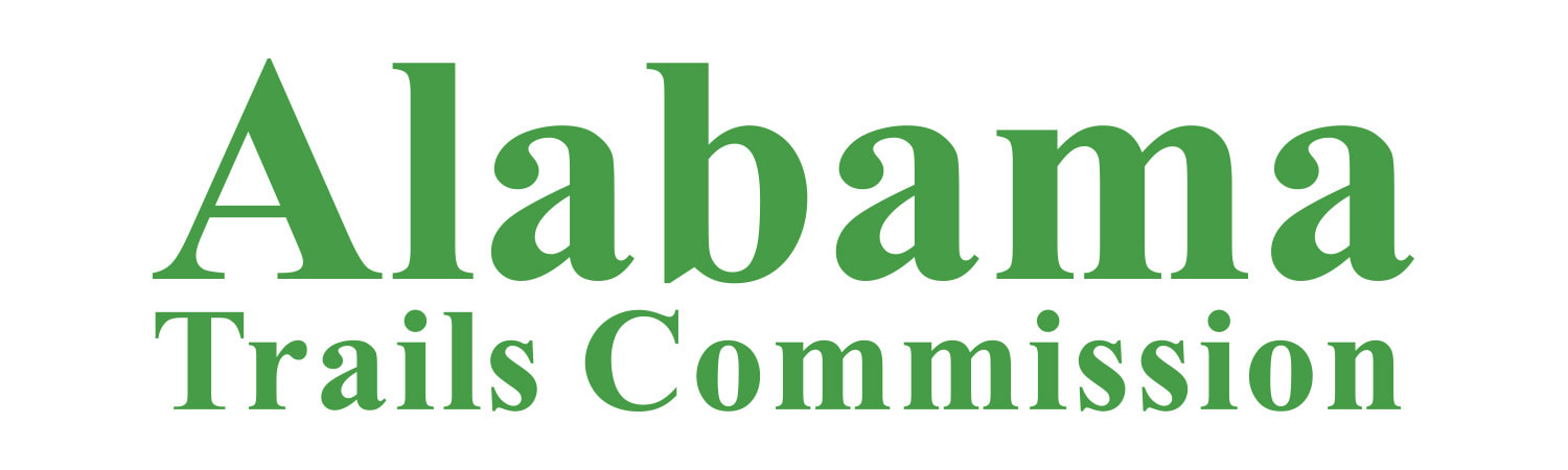 Alabama Trails Commission words in green font