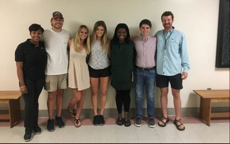 Group of seven University of Alabama students