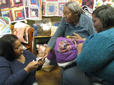 Group of women quilting at Black Belt Treasures Cultural Arts Center